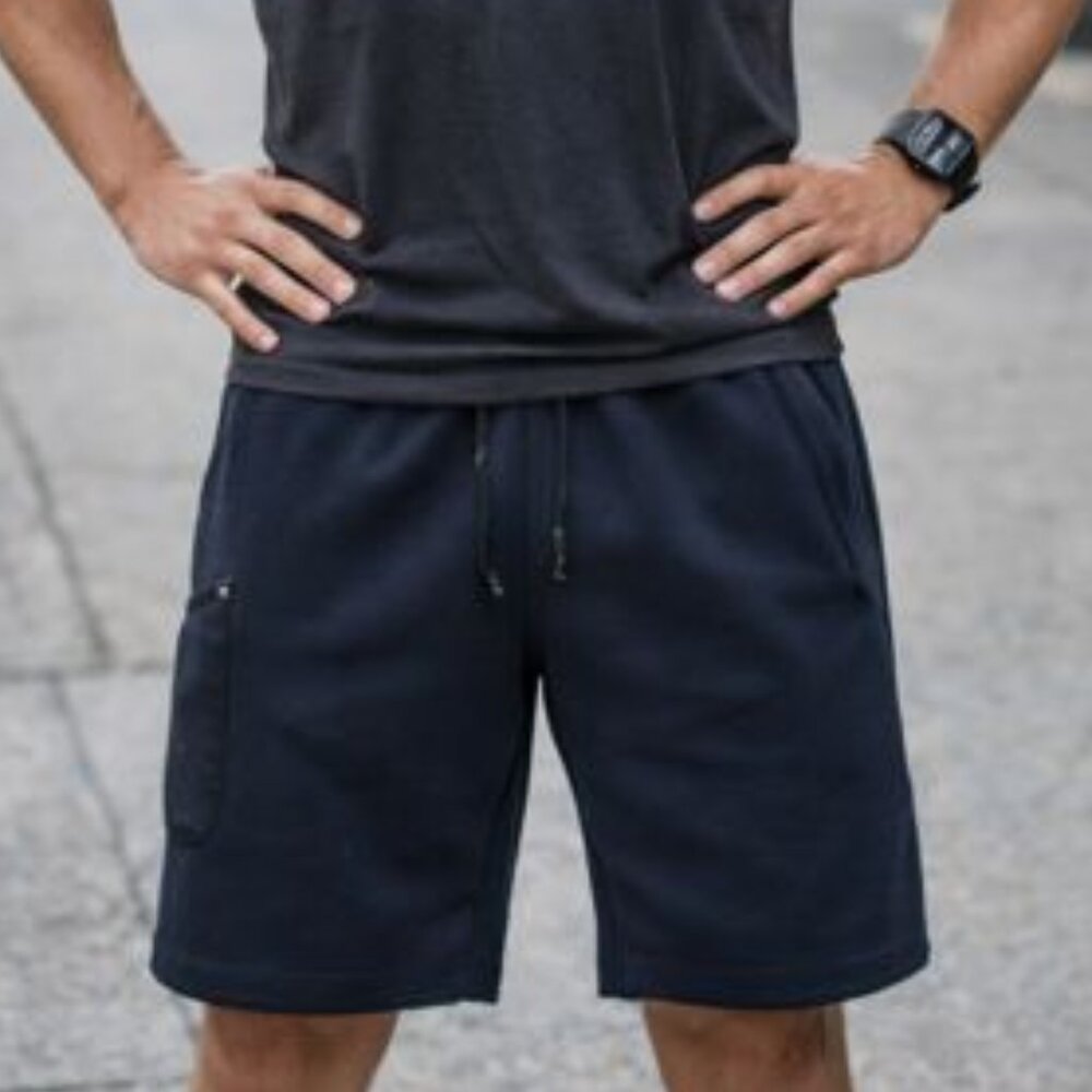 SOUTHPOLE Navy Blue Athletic Fleece Stretch Shorts Med
